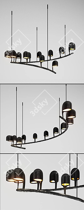 Spiral Elegance: Stunning Chandelier 3D model image 2