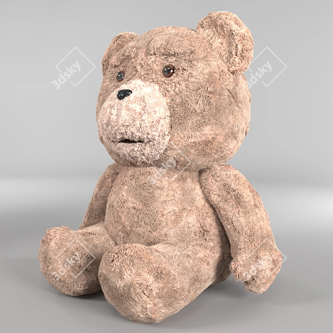 Fluffy Teddy Bear Toy 3D model image 2