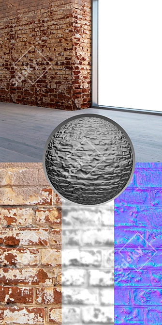 Seamless Brick Texture Pack 3D model image 3