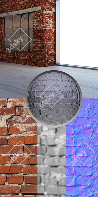 Seamless Brick Texture - 4K Resolution 3D model image 2