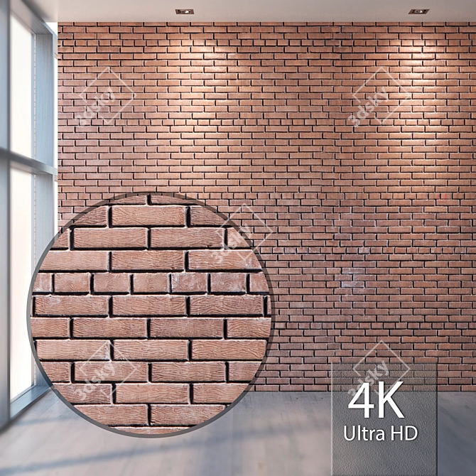 4K Seamless Brick Texture - Maps & Materials 3D model image 1