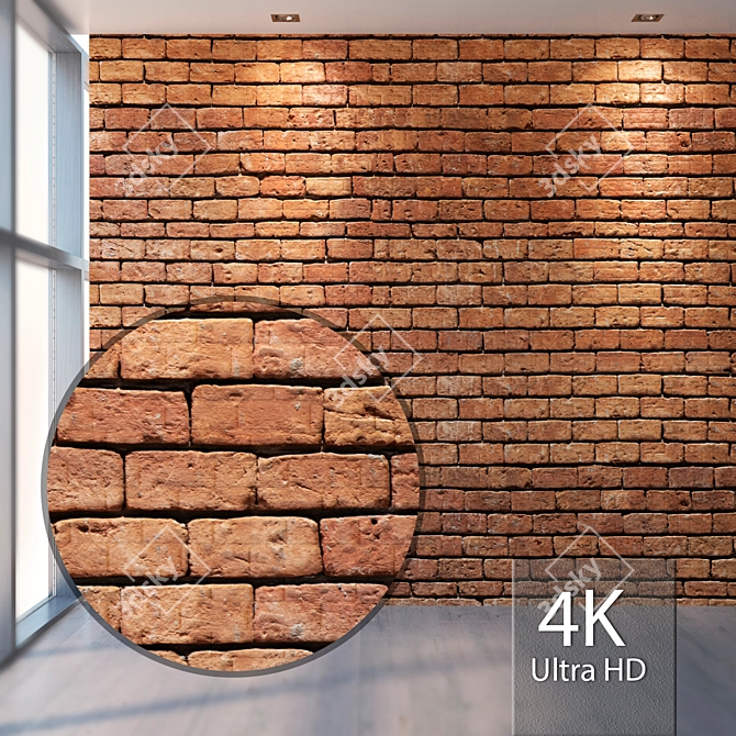 Seamless 4K Brick Texture 3D model image 1