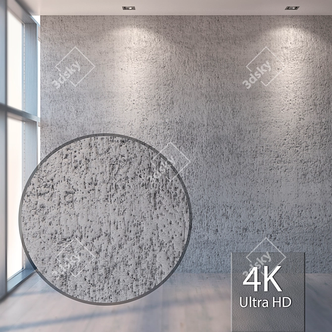 Seamless Concrete Wall Texture 3D model image 1