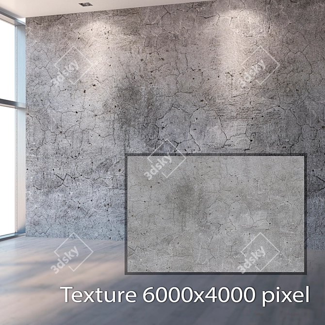 Seamless Concrete Wall Texture 3D model image 2