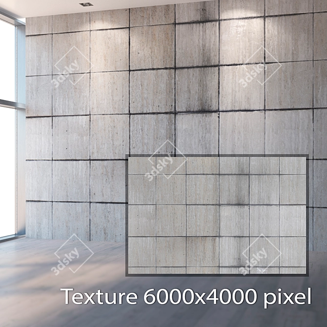 Seamless Concrete Wall Texture 3D model image 2