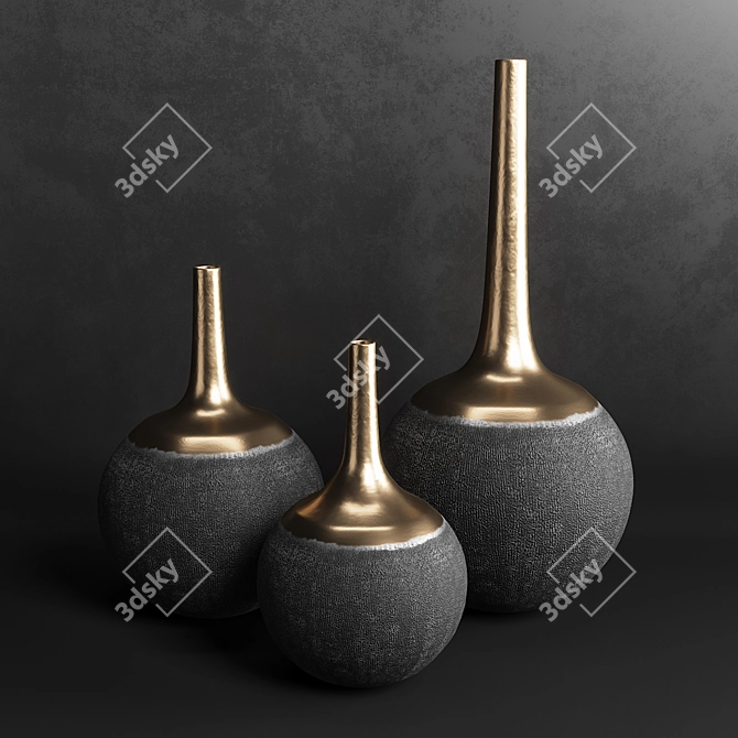 Modern Decorative Vases Set 3D model image 1