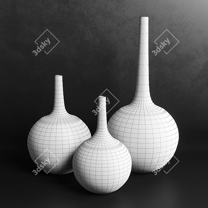 Modern Decorative Vases Set 3D model image 2