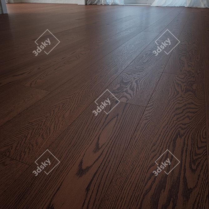 Elegant Mahogany Wood Flooring 3D model image 1