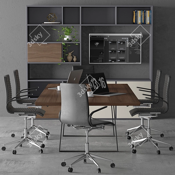 Modern Office Furniture Set 3D model image 1