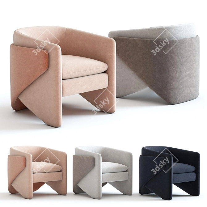 West Elm Thea Chair: High-quality 3D Model 3D model image 1