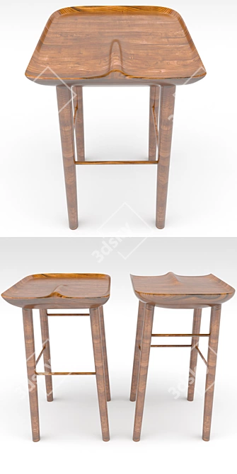 Sleek Bar Chair- Ideal Dimensions 3D model image 2