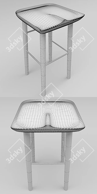 Sleek Bar Chair- Ideal Dimensions 3D model image 3