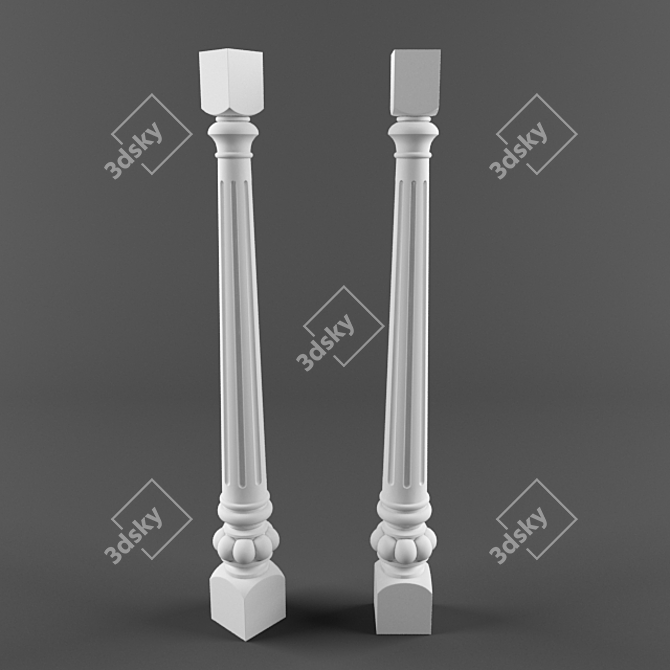 Elegant Baluster - Russian B-2 3D model image 1