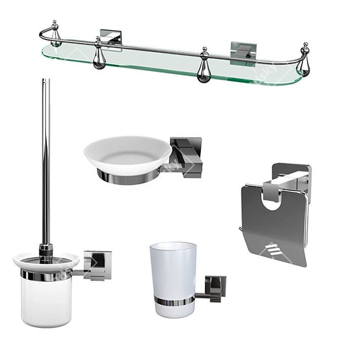 Newarc Idea Bathroom Accessories Set 3D model image 1