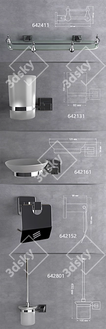 Newarc Idea Bathroom Accessories Set 3D model image 2