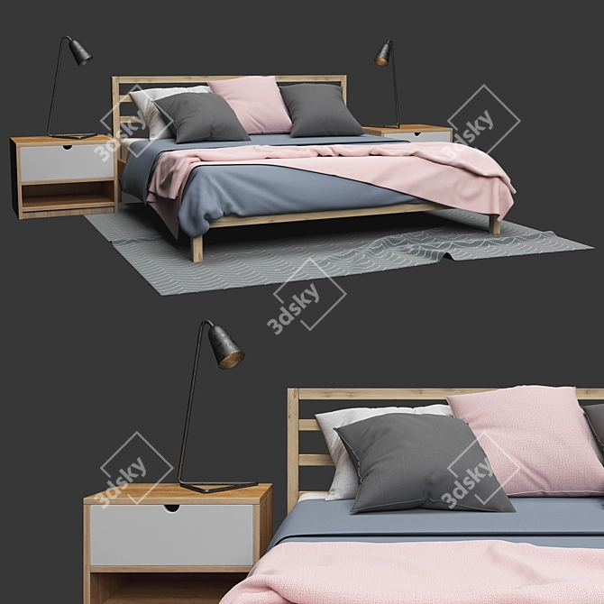 Scandi Bed 2015: V-Ray Render 3D model image 1