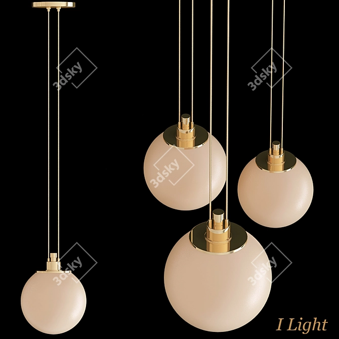 Gras Glass Ball Pendant Light 3D model image 1