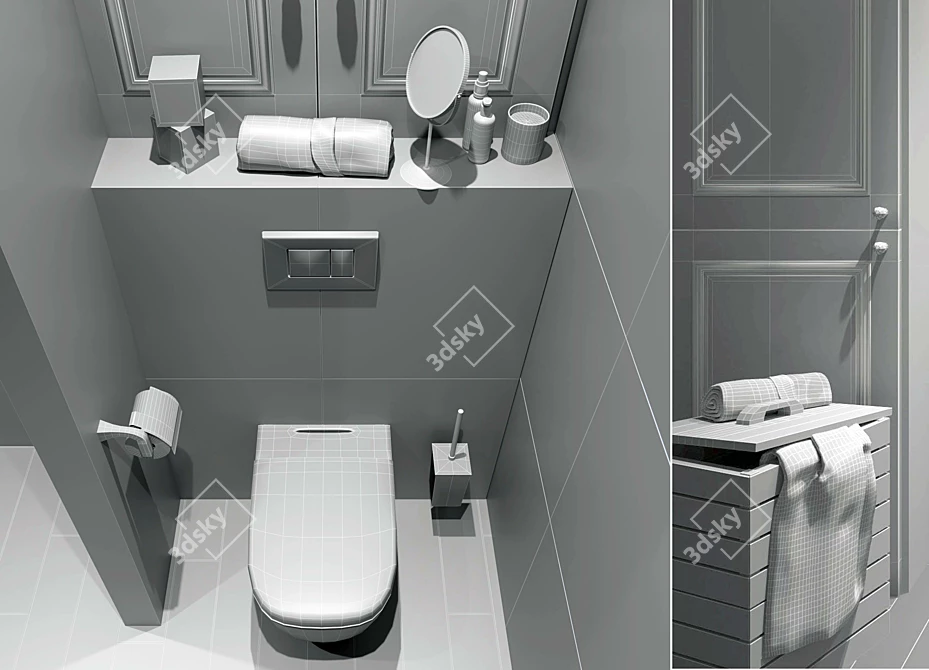 Polys 41,630, Verts 42,233 - Bathroom Set 3D model image 3