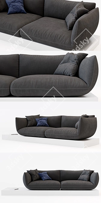 JALIS Sectional Fabric Sofa 3D model image 2