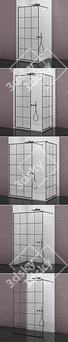 Modo Black Factory: Industrial Elegance Showers 3D model image 2