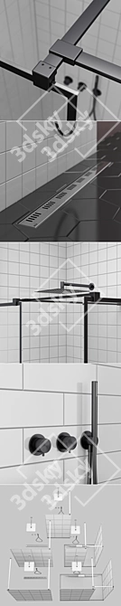 Modo Black Factory: Industrial Elegance Showers 3D model image 3