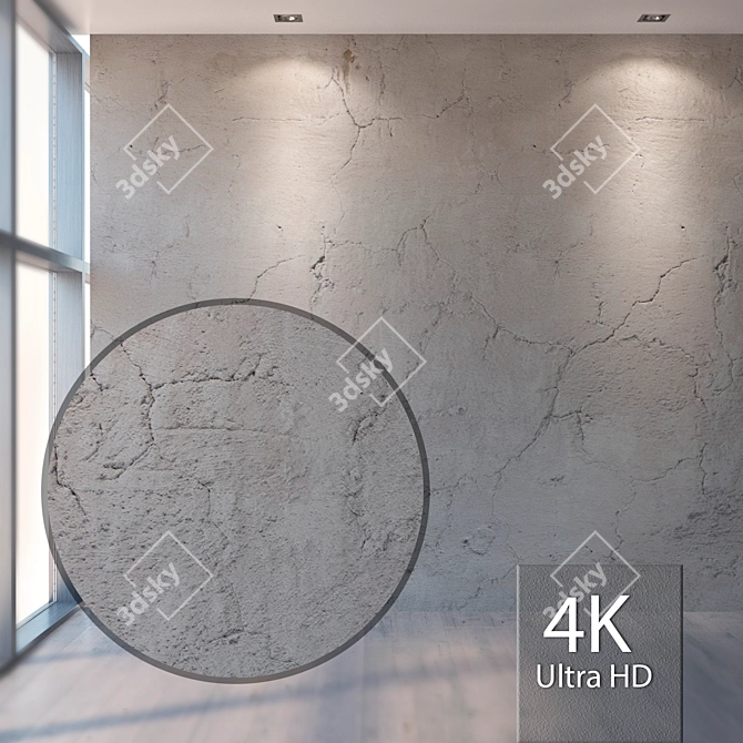 Seamless Plaster Texture in 4K 3D model image 1