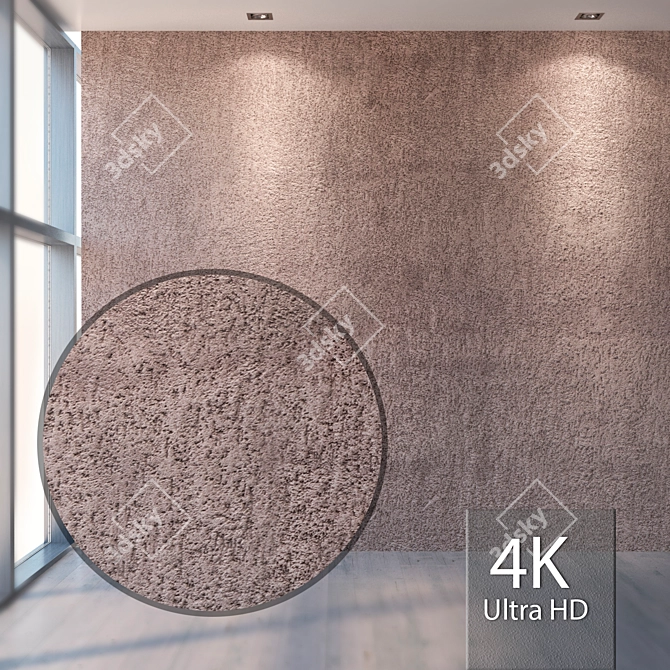 Seamless Plaster Texture Pack 3D model image 1