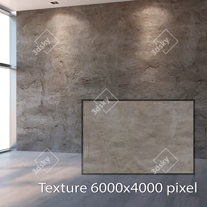 Seamless Rough Plaster Texture 3D model image 2