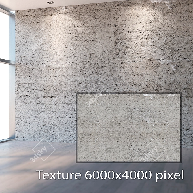 Seamless 4K Rough Plaster Texture 3D model image 2