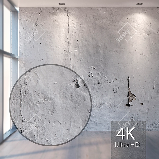 Seamless Plaster Texture Kit 3D model image 1