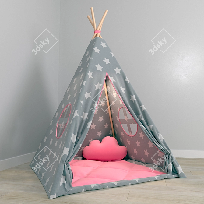 MamaPotrafi Kids Teepee Tent Set 3D model image 1