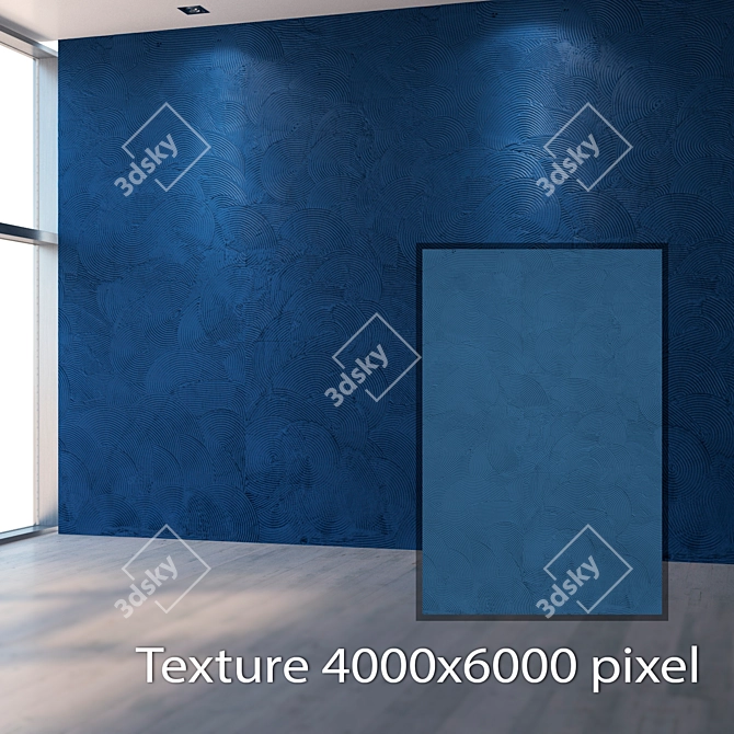 Seamless Decorative Plaster: 4K Texture with 5 Additional Colors 3D model image 2