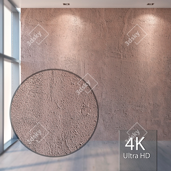 Seamless Plaster Texture in 4K 3D model image 1