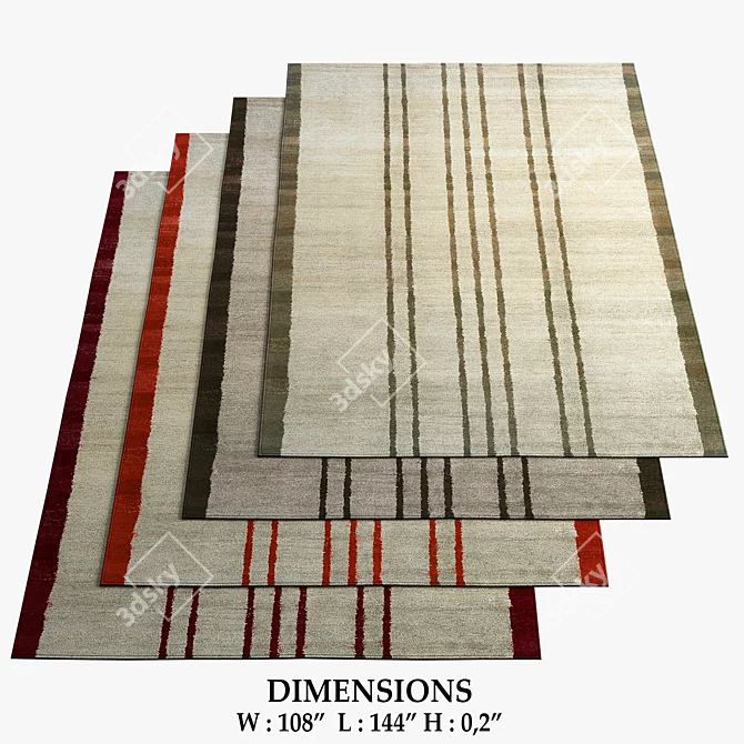 Contemporary Mauro & Spice Rugs 3D model image 1