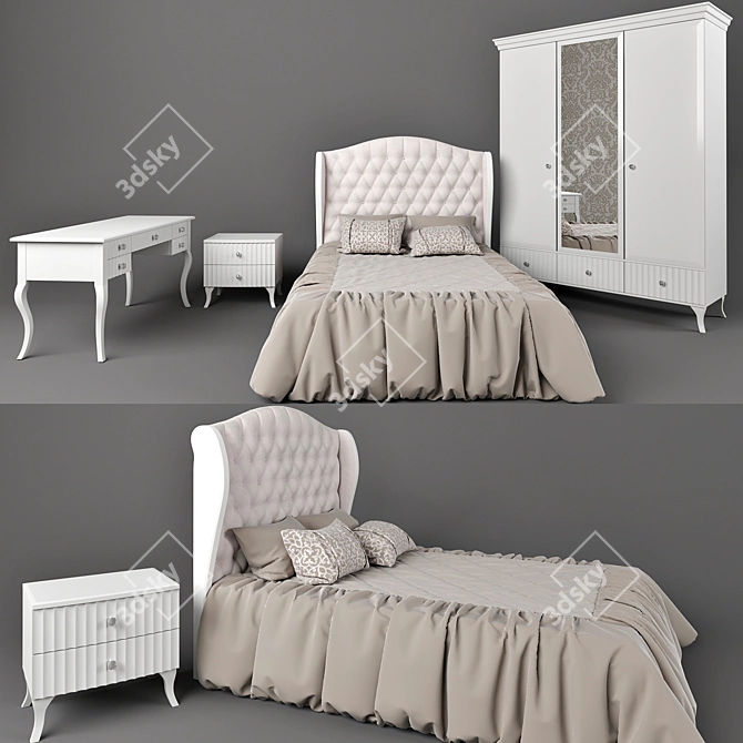 Elegant Buongiorno Bedroom Set 3D model image 1