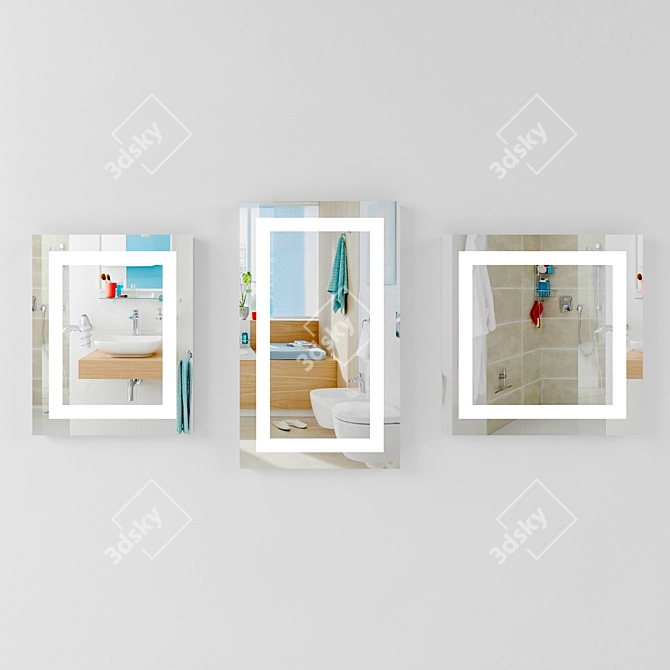 Illuminate your space with Vitality Lighted Mirrors 3D model image 1