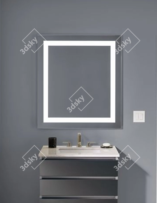 Illuminate your space with Vitality Lighted Mirrors 3D model image 2