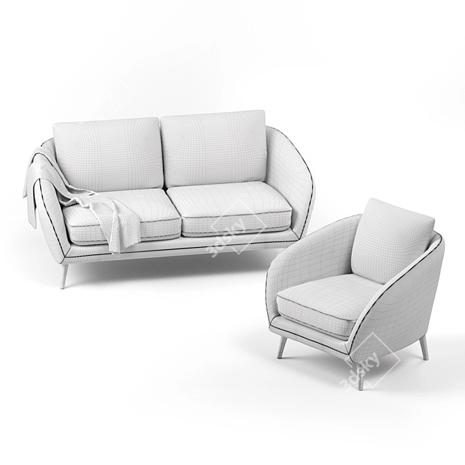 Hanna Sofa Chair - Modern Comfort 3D model image 3