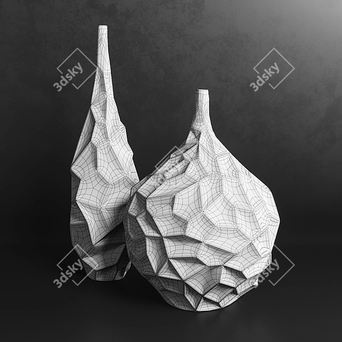 Elegant Trio of Vases 3D model image 2