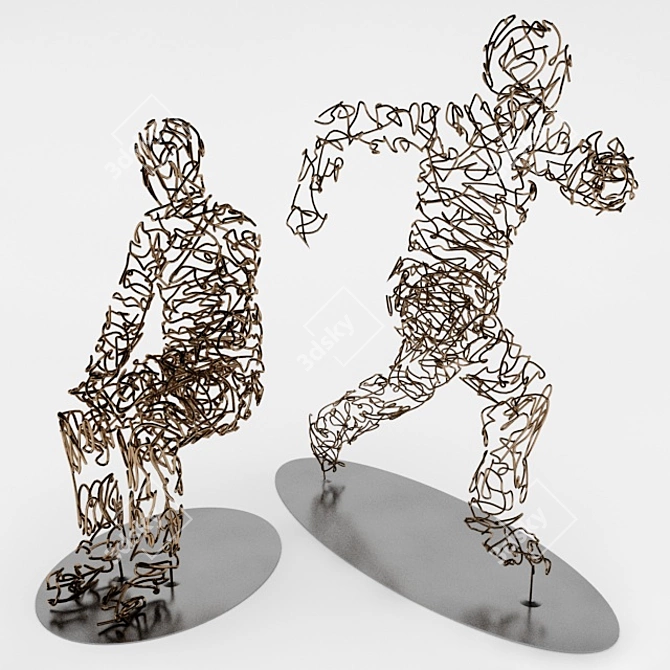 Elegant Wire Sculpture: 3Ds Max 3D model image 1