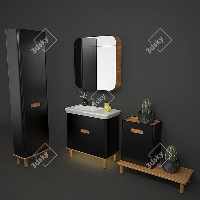 Sleek Sento Bathroom Collection 3D model image 1