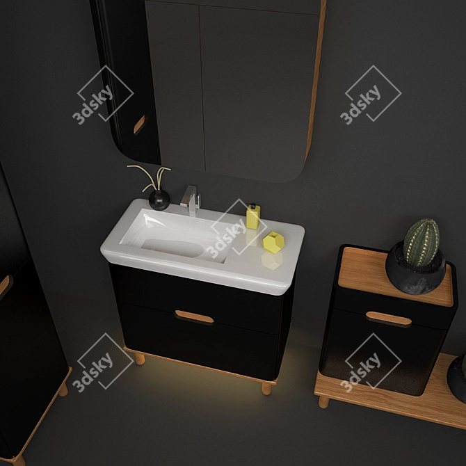 Sleek Sento Bathroom Collection 3D model image 3