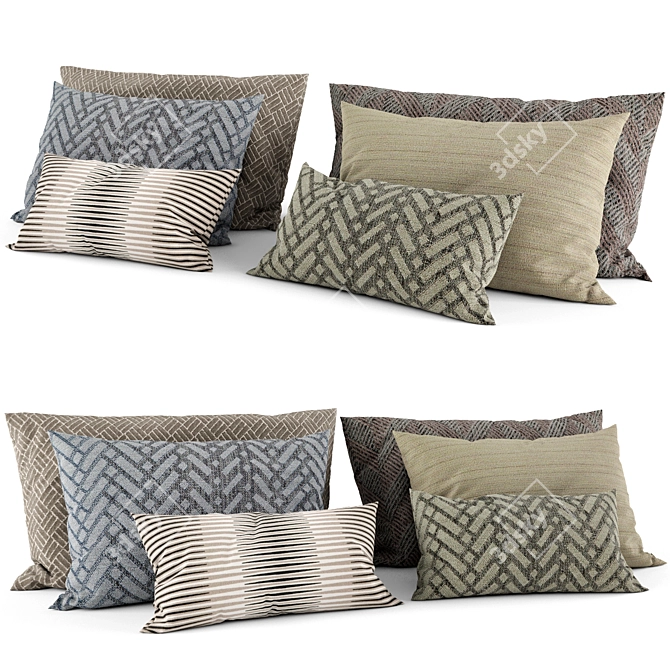 Cozy and Chic Decorative Pillows 3D model image 1
