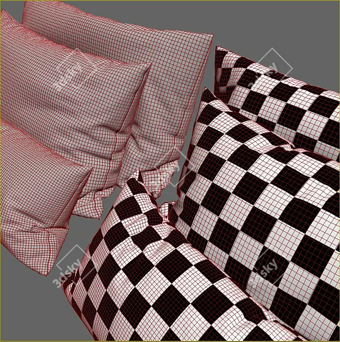 Cozy and Chic Decorative Pillows 3D model image 2