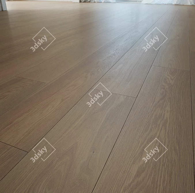 Rustic Oak Hardwood Flooring 3D model image 1