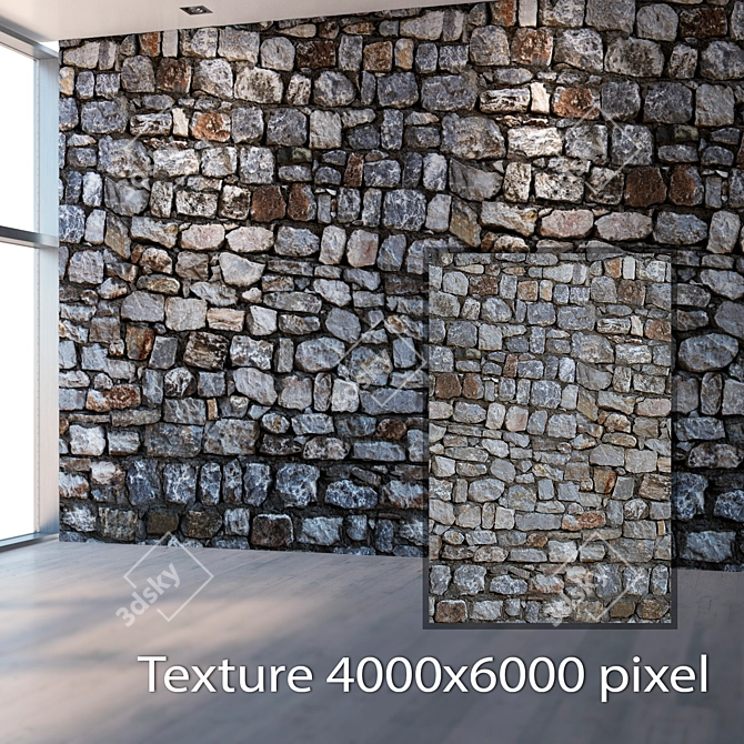 Seamless Stone Texture in 4K 3D model image 1