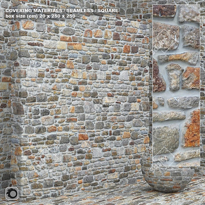 Seamless Stone Laying Set 3D model image 1