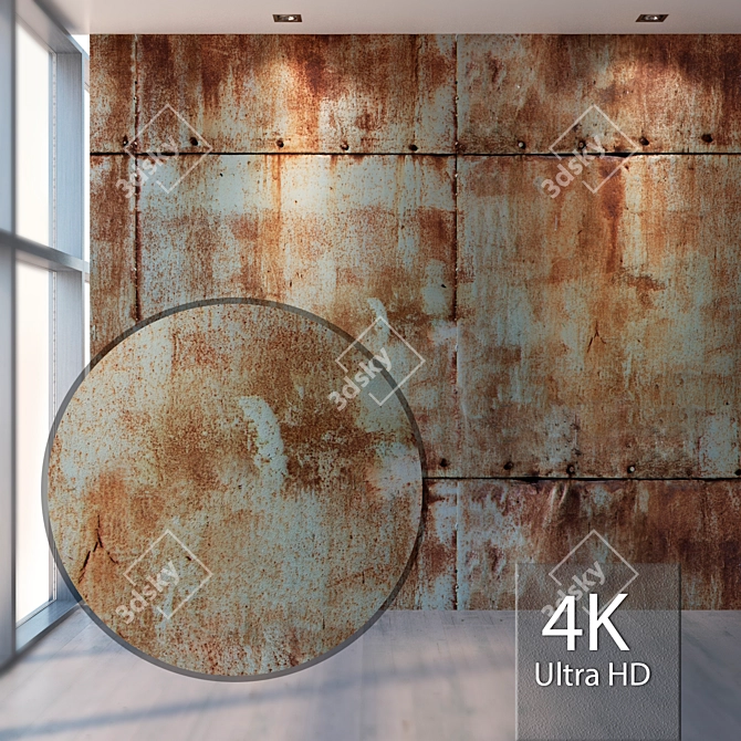 Seamless Metal Texture Kit 3D model image 1