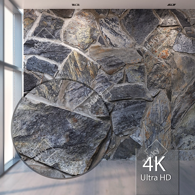 Seamless Natural Stone Texture 3D model image 1