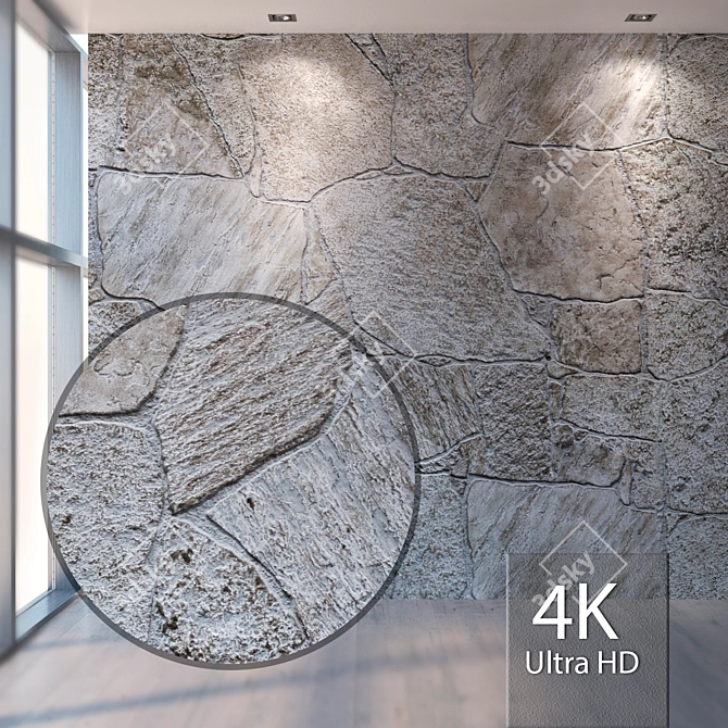 Seamless 4K Stone Texture 3D model image 1